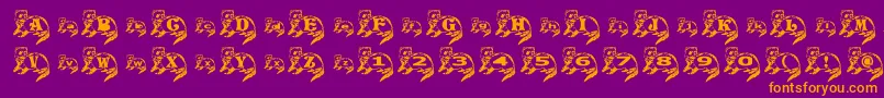 フォントFerretSideNormal – 紫色の背景にオレンジのフォント