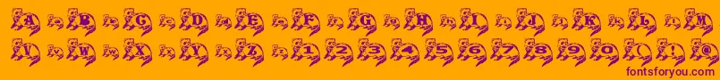 FerretSideNormal Font – Purple Fonts on Orange Background