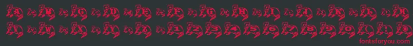 フォントFerretSideNormal – 黒い背景に赤い文字