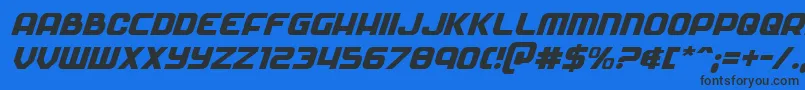 Soldierital Font – Black Fonts on Blue Background