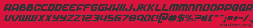 Soldierital Font – Black Fonts on Red Background