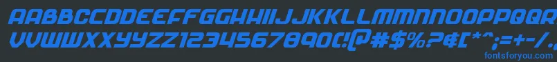 Soldierital Font – Blue Fonts on Black Background