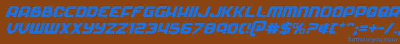 Soldierital Font – Blue Fonts on Brown Background