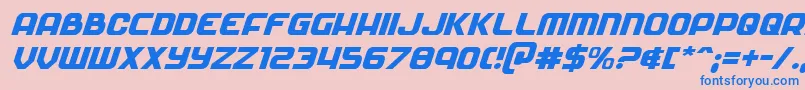 Soldierital Font – Blue Fonts on Pink Background