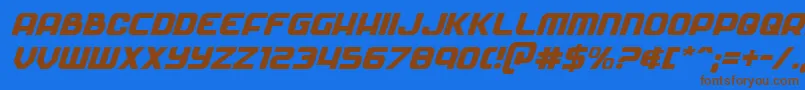 Soldierital Font – Brown Fonts on Blue Background