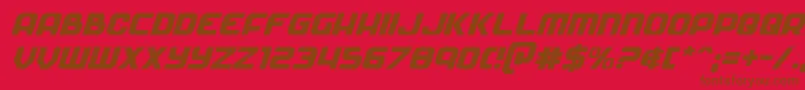 Soldierital-fontti – ruskeat fontit punaisella taustalla