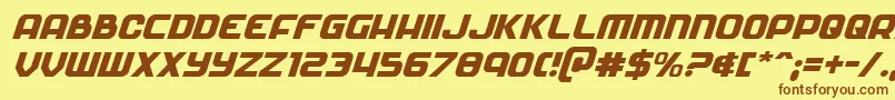 Soldierital Font – Brown Fonts on Yellow Background