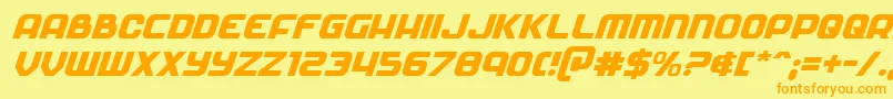 Soldierital Font – Orange Fonts on Yellow Background