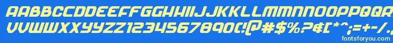 Soldierital Font – Yellow Fonts on Blue Background