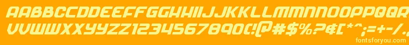 Soldierital Font – Yellow Fonts on Orange Background