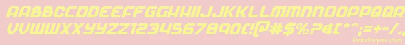 Soldierital Font – Yellow Fonts on Pink Background