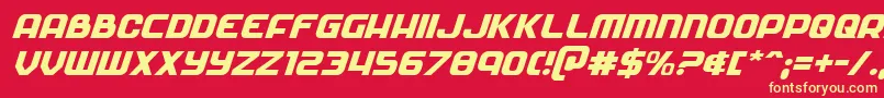 Soldierital Font – Yellow Fonts on Red Background