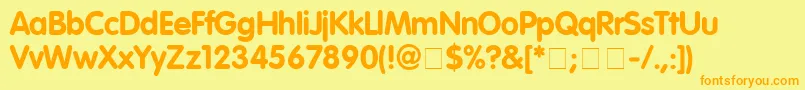 VagRoundedBold Font – Orange Fonts on Yellow Background