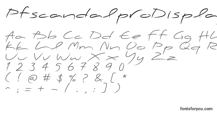 Fuente PfscandalproDisplay - alfabeto, números, caracteres especiales
