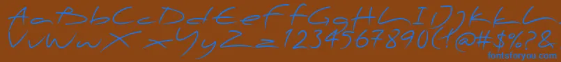 PfscandalproDisplay Font – Blue Fonts on Brown Background