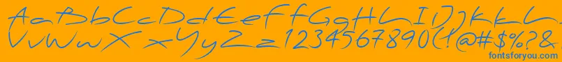 PfscandalproDisplay Font – Blue Fonts on Orange Background