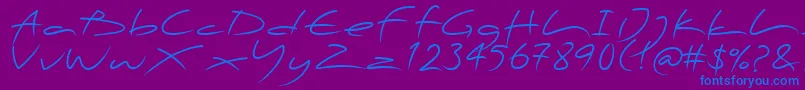 PfscandalproDisplay-Schriftart – Blaue Schriften auf violettem Hintergrund