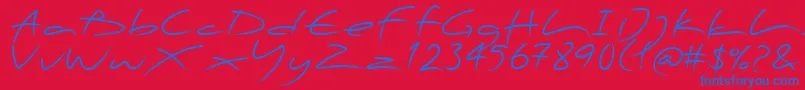 PfscandalproDisplay Font – Blue Fonts on Red Background