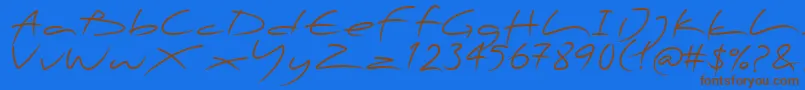 PfscandalproDisplay Font – Brown Fonts on Blue Background