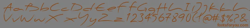 Fonte PfscandalproDisplay – fontes marrons em um fundo cinza