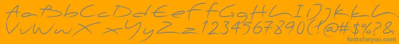 PfscandalproDisplay-Schriftart – Graue Schriften auf orangefarbenem Hintergrund