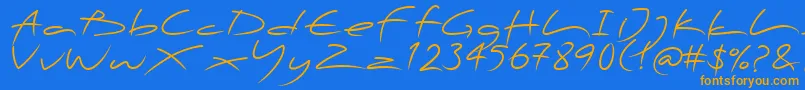 PfscandalproDisplay Font – Orange Fonts on Blue Background