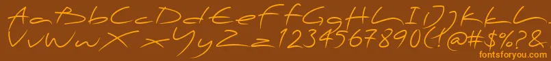 PfscandalproDisplay Font – Orange Fonts on Brown Background