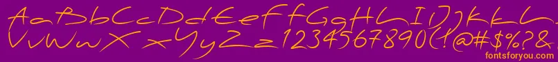 PfscandalproDisplay Font – Orange Fonts on Purple Background