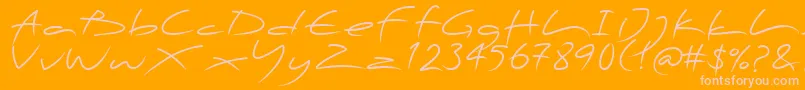 PfscandalproDisplay-Schriftart – Rosa Schriften auf orangefarbenem Hintergrund