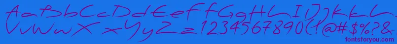 PfscandalproDisplay Font – Purple Fonts on Blue Background