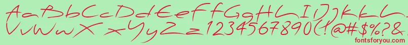 PfscandalproDisplay Font – Red Fonts on Green Background