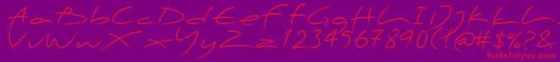 PfscandalproDisplay Font – Red Fonts on Purple Background