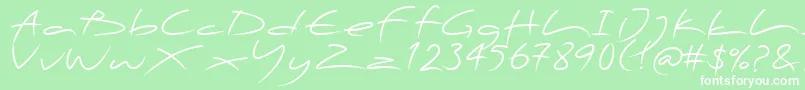 Шрифт PfscandalproDisplay – белые шрифты на зелёном фоне