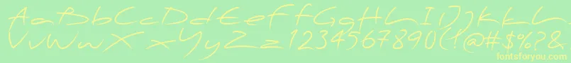 PfscandalproDisplay Font – Yellow Fonts on Green Background