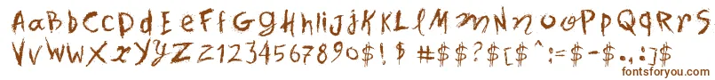 Шрифт SpotsInTheMirror – коричневые шрифты на белом фоне