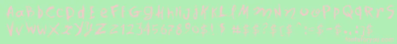 SpotsInTheMirror Font – Pink Fonts on Green Background