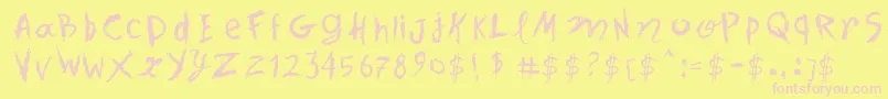 SpotsInTheMirror Font – Pink Fonts on Yellow Background