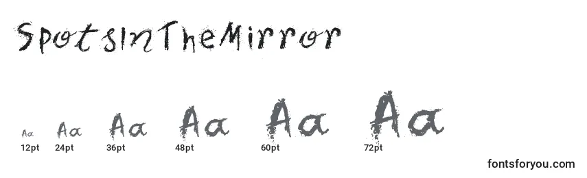 Размеры шрифта SpotsInTheMirror