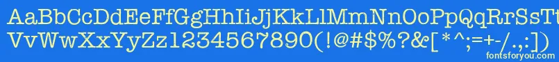 Linowrite Font – Yellow Fonts on Blue Background