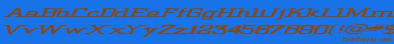 WideGlide Font – Brown Fonts on Blue Background