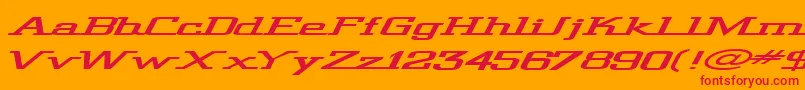 WideGlide Font – Red Fonts on Orange Background