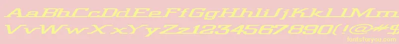 WideGlide-Schriftart – Gelbe Schriften auf rosa Hintergrund