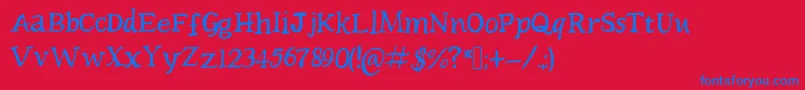 Beckler Font – Blue Fonts on Red Background
