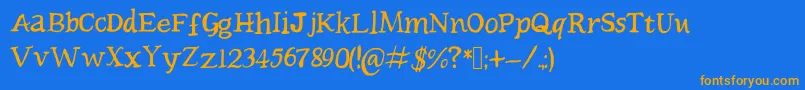 Beckler Font – Orange Fonts on Blue Background