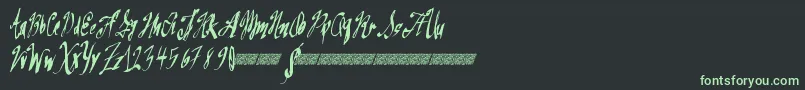 Greatsails Font – Green Fonts on Black Background