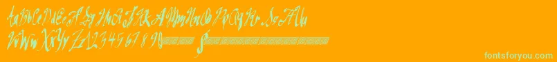 Greatsails-Schriftart – Grüne Schriften auf orangefarbenem Hintergrund