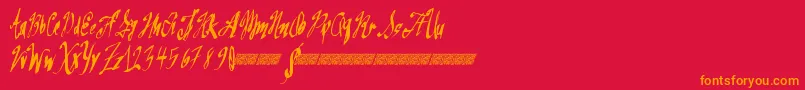 Greatsails-Schriftart – Orangefarbene Schriften auf rotem Hintergrund