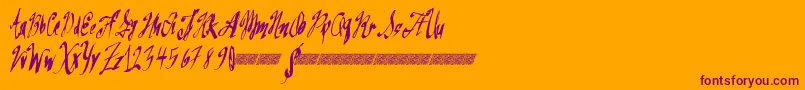 Greatsails-Schriftart – Violette Schriften auf orangefarbenem Hintergrund