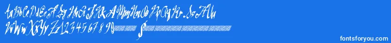 Greatsails-Schriftart – Weiße Schriften auf blauem Hintergrund