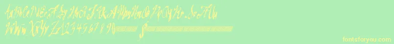 Greatsails-Schriftart – Gelbe Schriften auf grünem Hintergrund